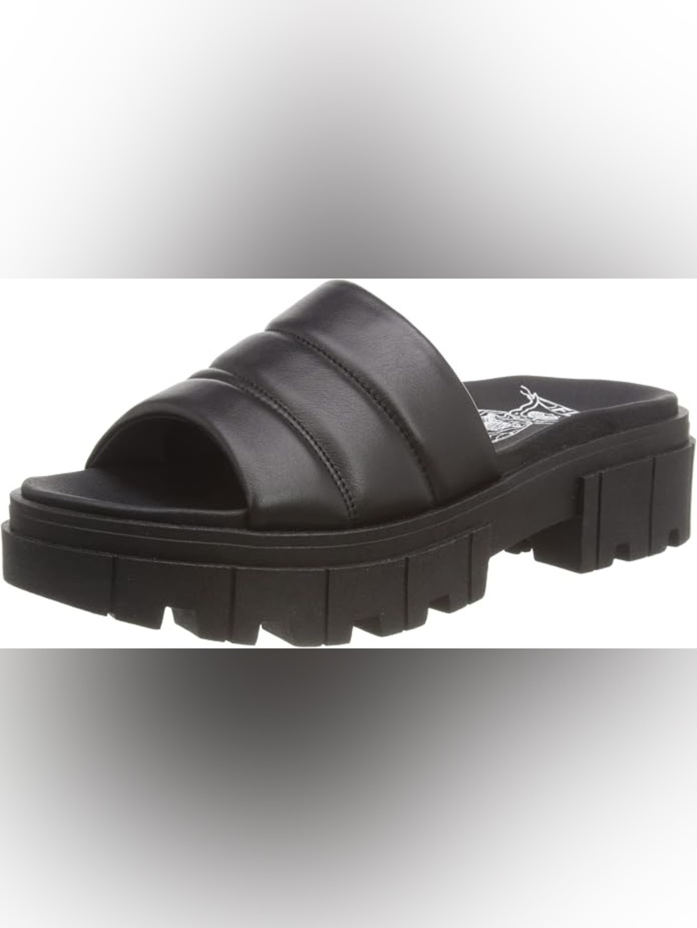 Fly London  jasy black platform leather sliders size 39